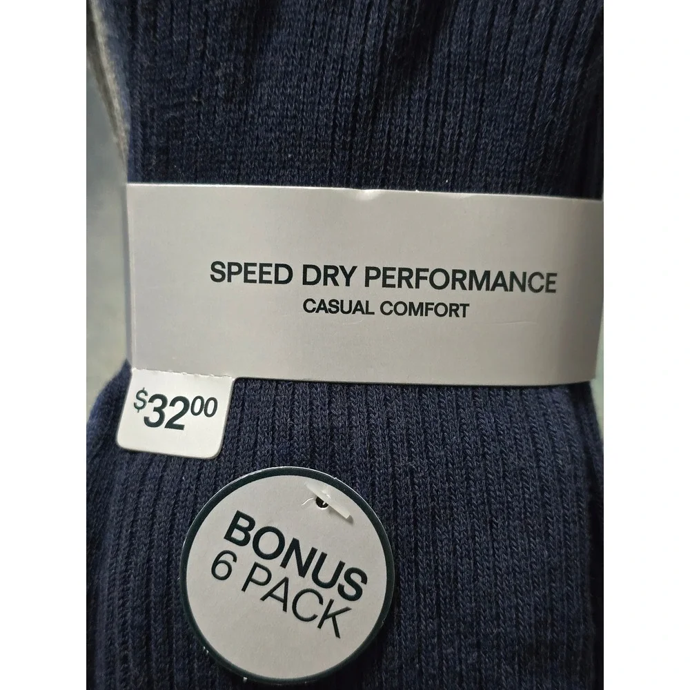Perry Ellis Men Speed Dry Casual Comfort Socks 6 Shoe Size‎ 7-12 New (AH)